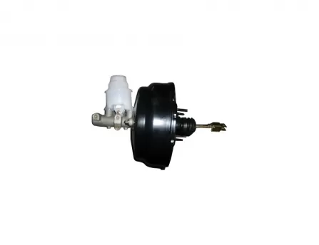 Vacuum booster assembly with master brake cylinderSafe